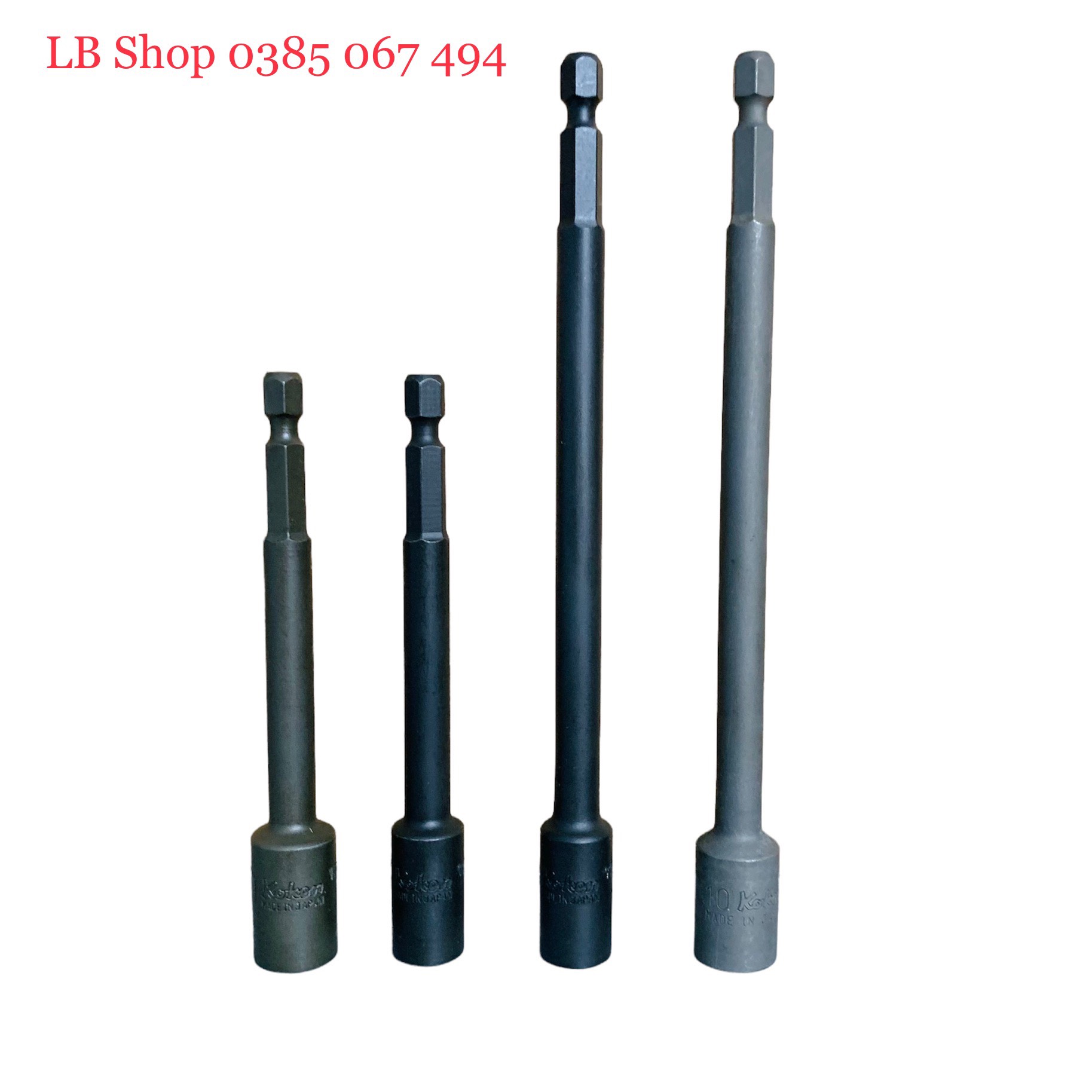 Đầu tuýp khẩu vặn ốc Koken Nhật cỡ 8, 10mm chuôi lục giác 113.100, 113.150 dài 10, 15cm - Gắn máy vặn vít thông dụng thân 6.35mm