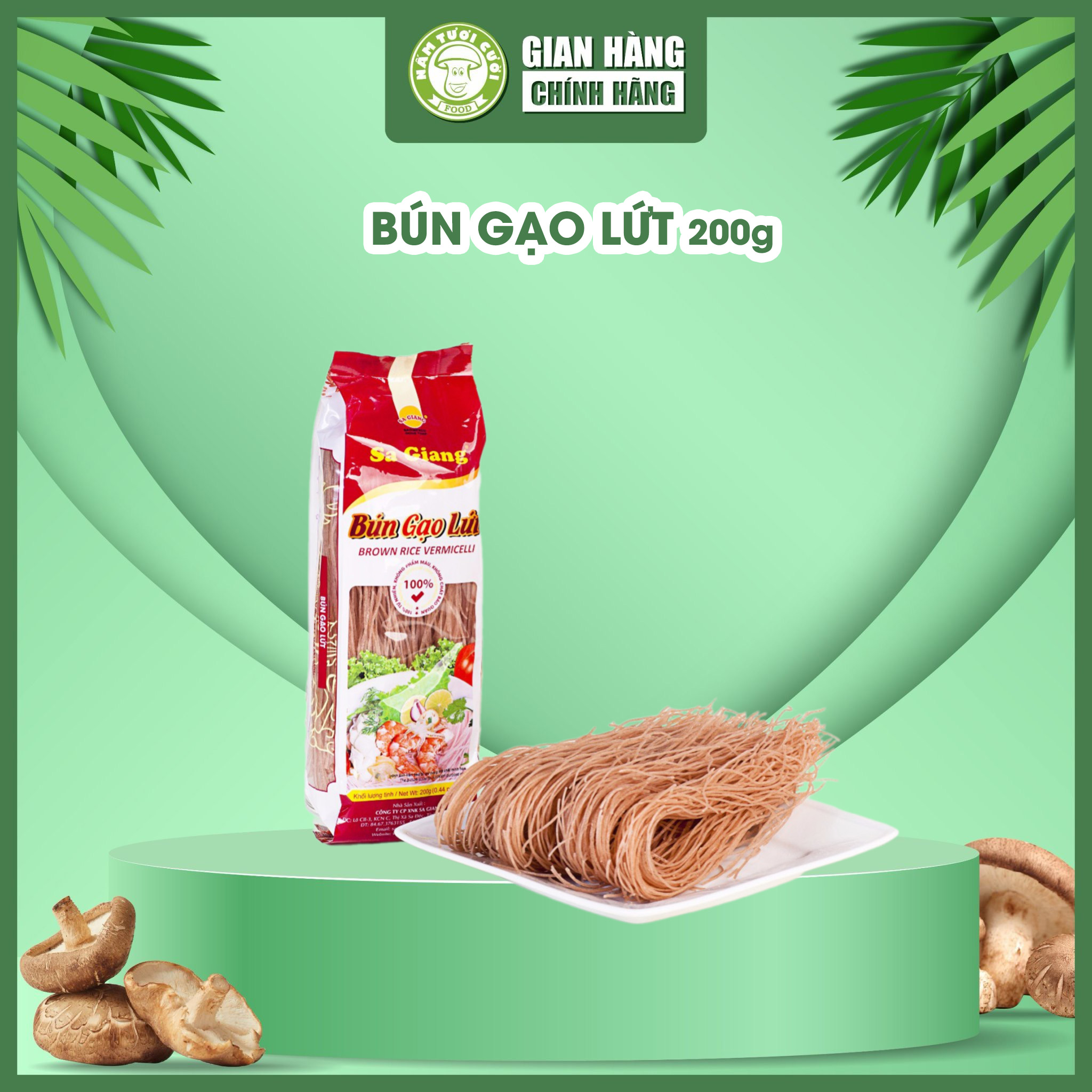 Bún Gạo Lứt Sa Giang 200g, Bún Gạo Lức EatClean, Thực Dưỡng Dành Cho Người Ăn Kiêng, Ăn Chay