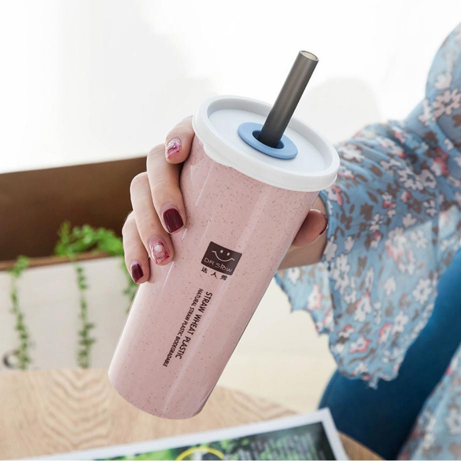 Bình nước lúa mạch Dr Show 450ml kèm ống hút