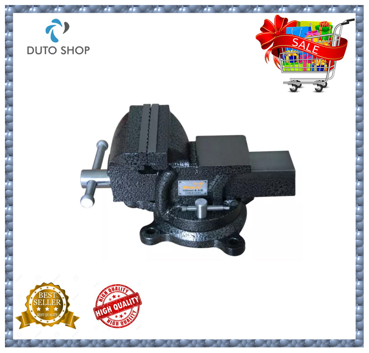 Eto bàn nguội Asaki AK667 4 inch độ mở 100mm - Ê tô 4 inch Asaki - Etô kẹp bàn xoay 360 độ