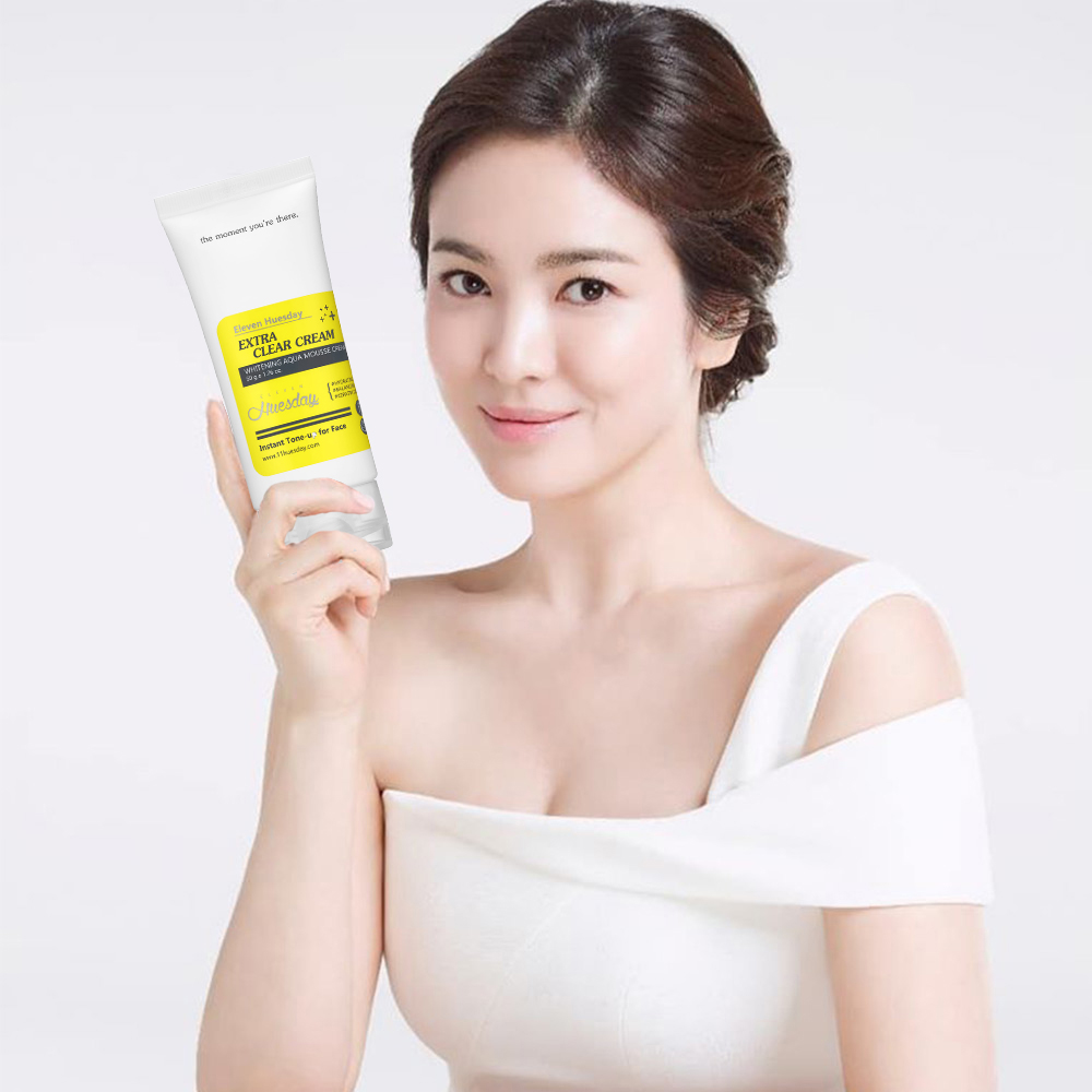 Kem làm trắng da chuyên sâu Extra Clear Cream Huesday, Giúp bật tông màu da tối màu, cải thiện da mệt mỏi 50gram