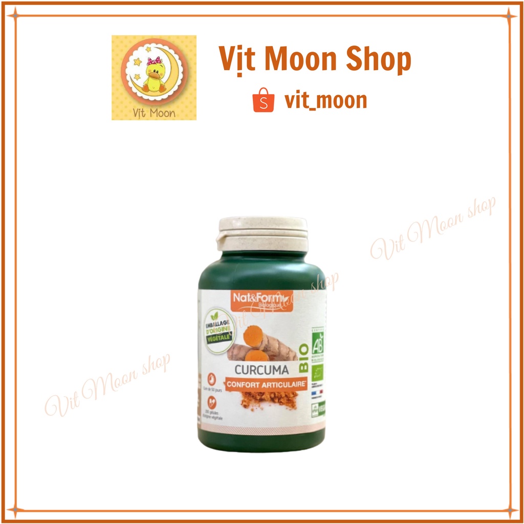 Tinh bột nghệ hữu cơ nat form curcuma bio hộp 200v nội địa pháp