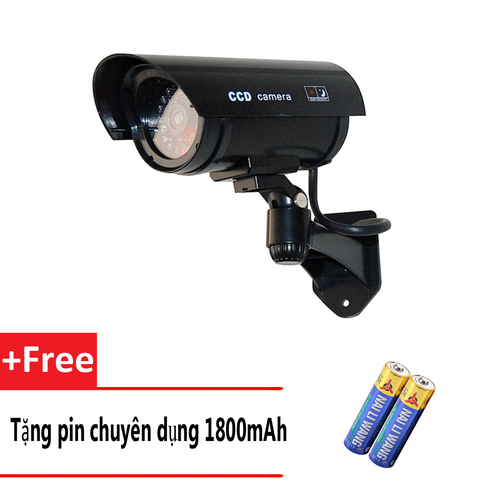 [HCM]Camera Giả Mô Hình Camera 1:1 chống trộm có LED cảnh báo CA-11S+ tặng Pin chống chảy nước 1800mAh