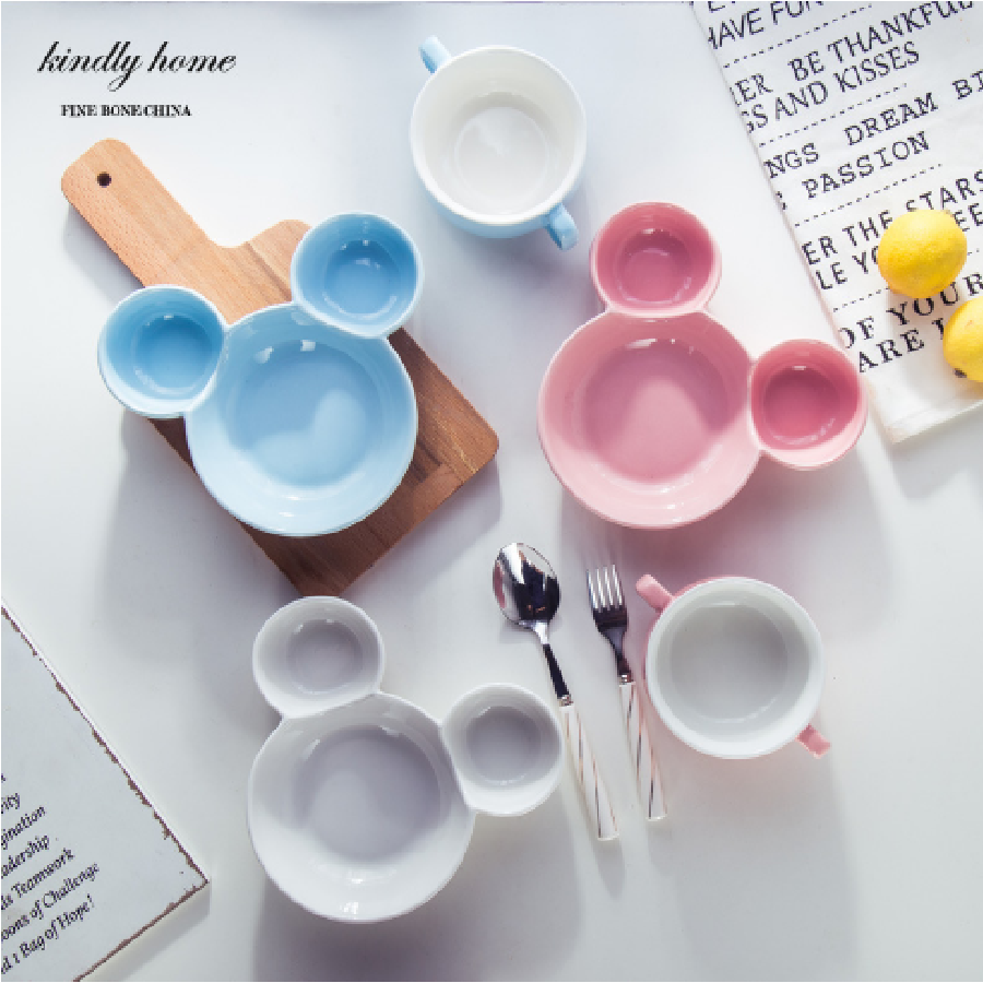 Bát ăn dặm gốm sứ mini hình Micky xinh xắn cho bé