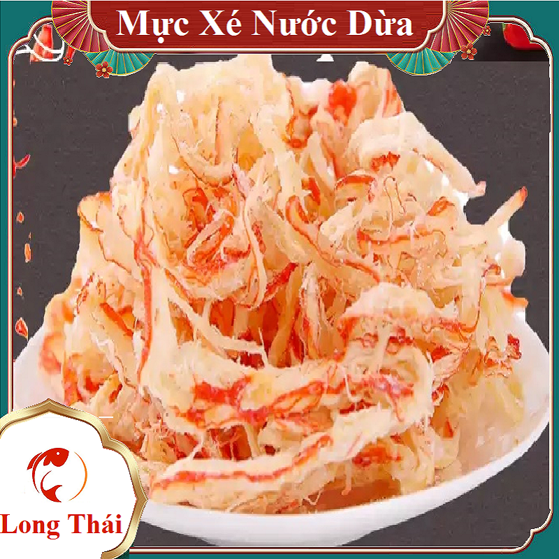 Mực xé sợi hấp nước dừa xuất khẩu 200gr - long thái