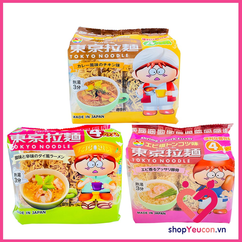 Mì Ăn Liền Tokyo Noodle Nhật Cho Bé Gói 4 Vắt Mì [HSD T4/2022]