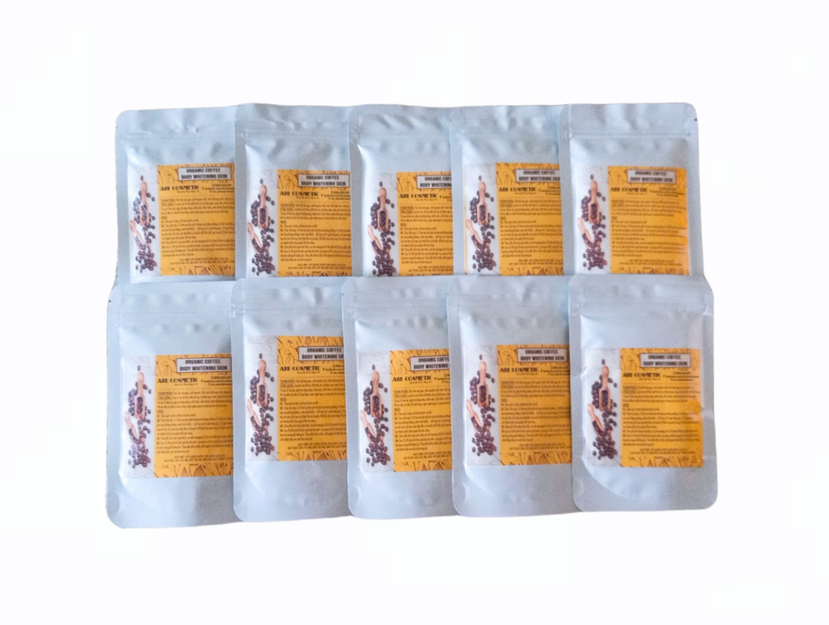 SỈ 10 Gói Bột Tắm Trắng Cafe Sữa Non - Dùng Được Cho Face & Body - CAM KẾT TRẮNG NGAY LẦN ĐẦU SỬ DỤNG - CAFE DAKLAK NGUYÊN CHẤT