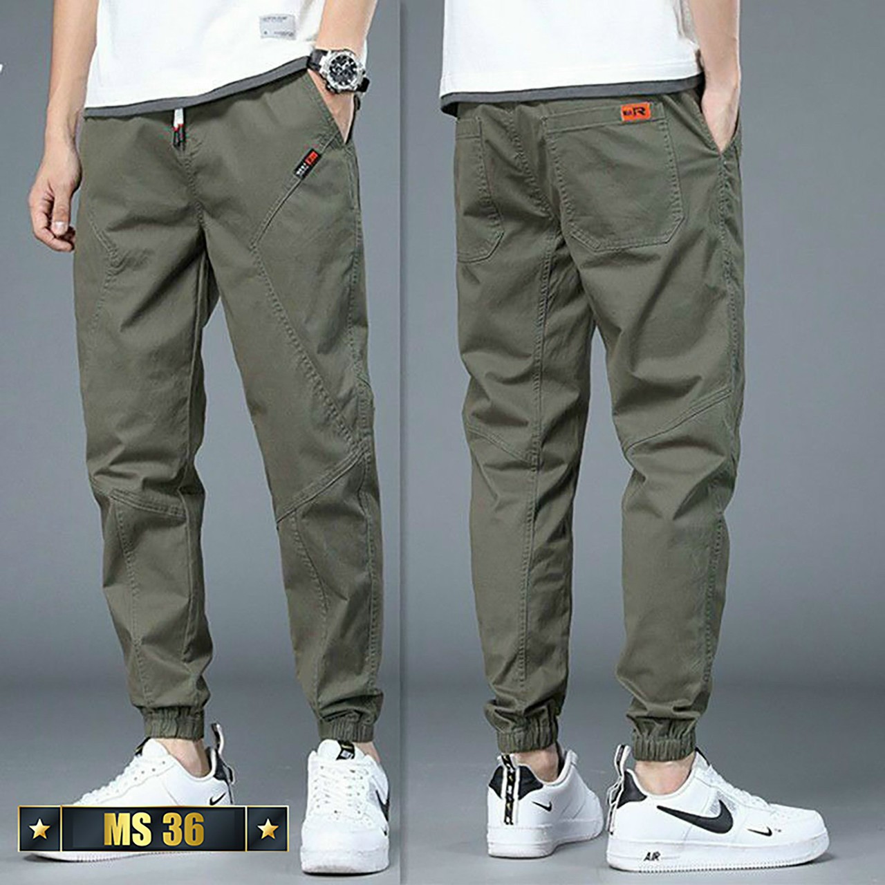 Quần jogger nam lưng chun ống bo chất kaki dày dặn phong cách thời trang trẻ trung cá tính năng động