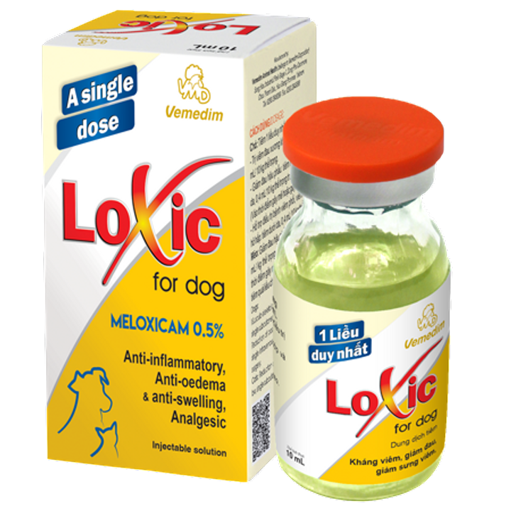 LOXIC FOR DOG, dung dịch tiêm, 10 ml, Kháng viêm, giảm sưng viêm, giảm đau hiệu quả nhất - Tiêm 1 liều cho 1 liệu trình - cho chó mèo . Avet Shop.