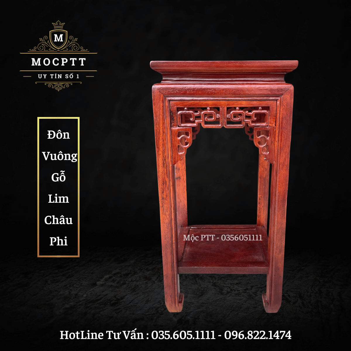 Đôn vuông , đôn tròn gỗ lim kích thước mặt 30 cao 40 50 60 70 80 cm trang trí nhà cửa