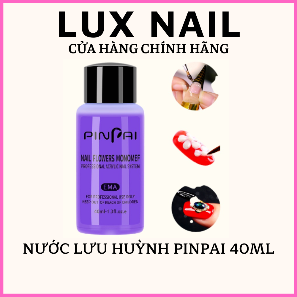 Nước lưu huỳnh đắp bột nặn hoa nail PinPai 40ml , Liquid đắp bột đính đá móng tay Luxnail