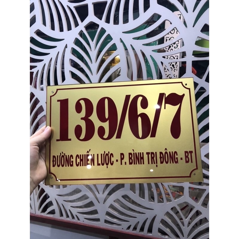 [HCM]Bảng số nhà mica kích thước 20*30
