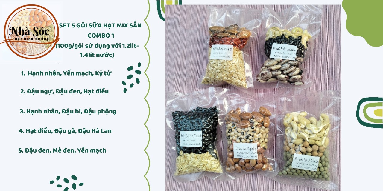 Set hạt dinh dưỡng làm sữa hạt
