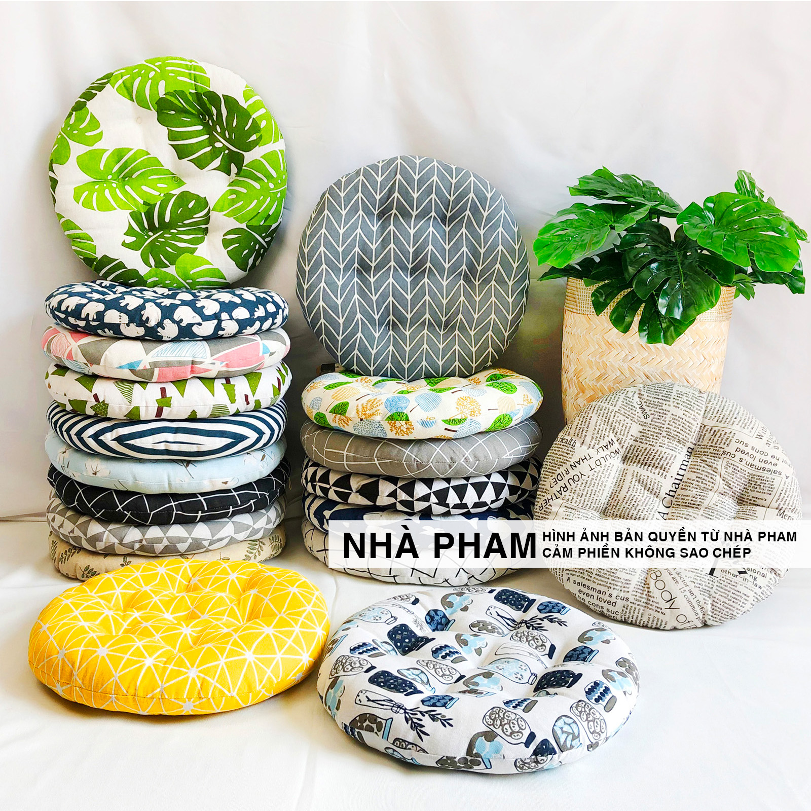 Đệm Tròn Ngồi Bệt PATTERN PHAM (40,45,50cm) (NO1-32)