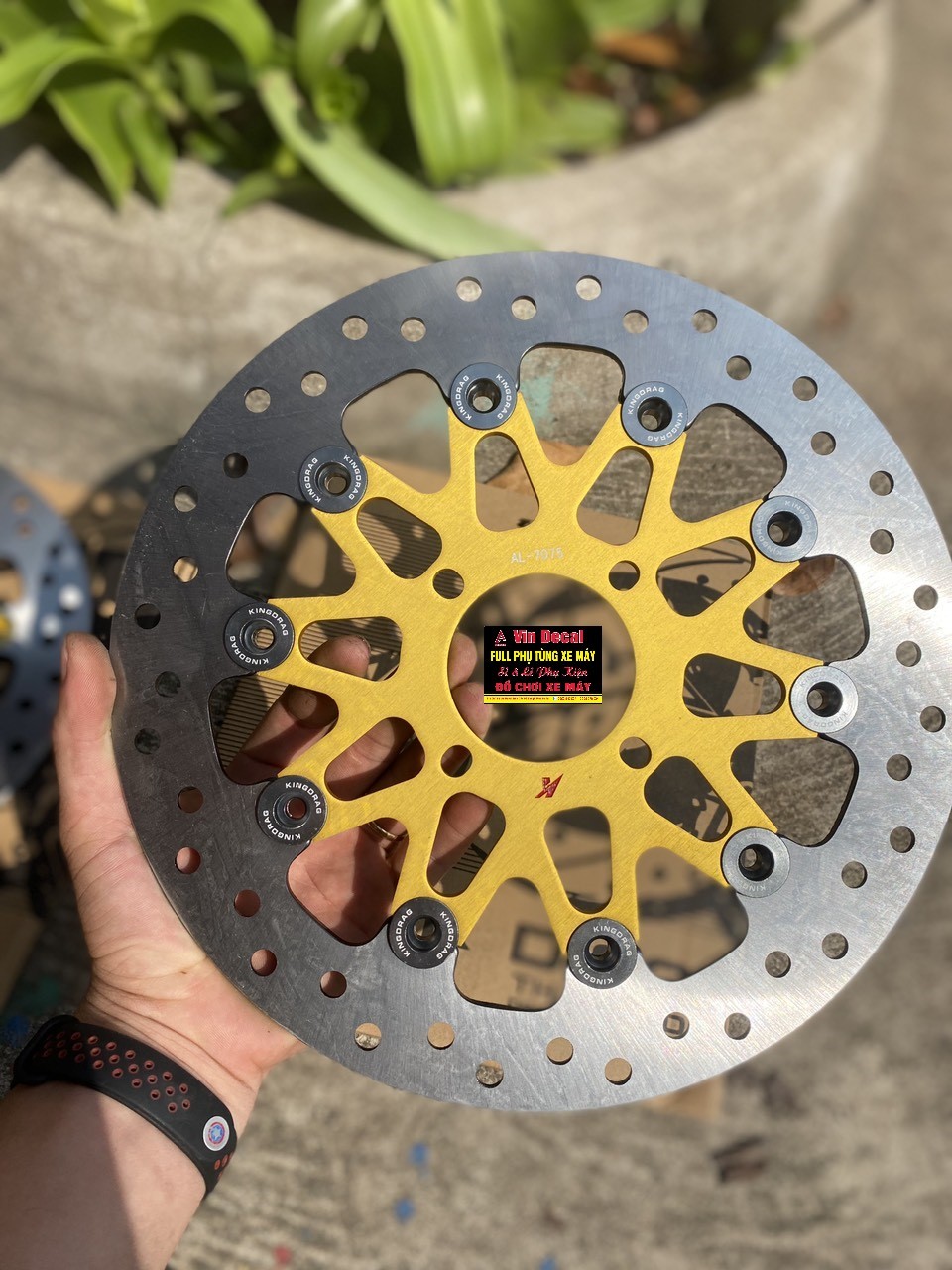 Đĩa trước king drag (size 267mm) dùng khi lên mâm rcb, redleo, asio, enkei, đùm 4 lỗ - Vindecal BD