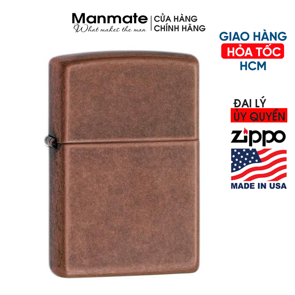 Zippo mỹ chính hãng Antique Copper , thương hiệu thế giới - Manmate Zippo