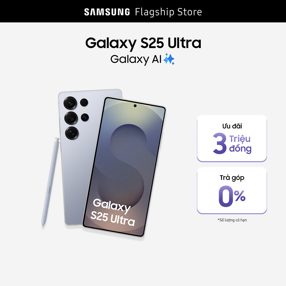 Điện thoại Samsung Galaxy S25 Ultra (256GB | 512GB), Điện thoại AI, Tìm kiếm thông minh, Video camera đêm Nightography, S Pen đa nhiệm