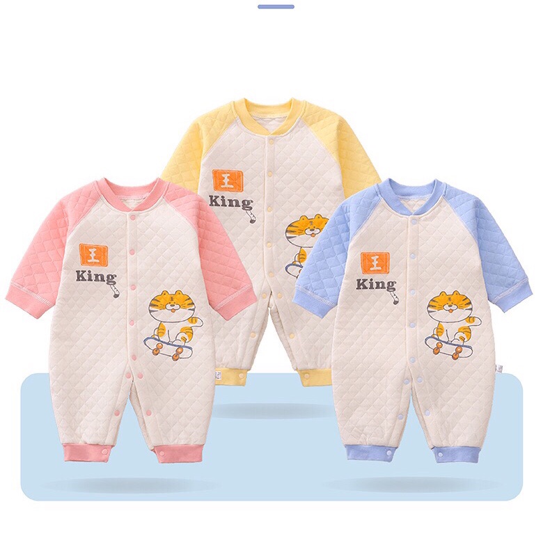 Body trần bông mùa đông cho bé, body liền thân sơ sinh cho bé từ 3kg đến 15kg 𝐒𝐃𝟓𝟑