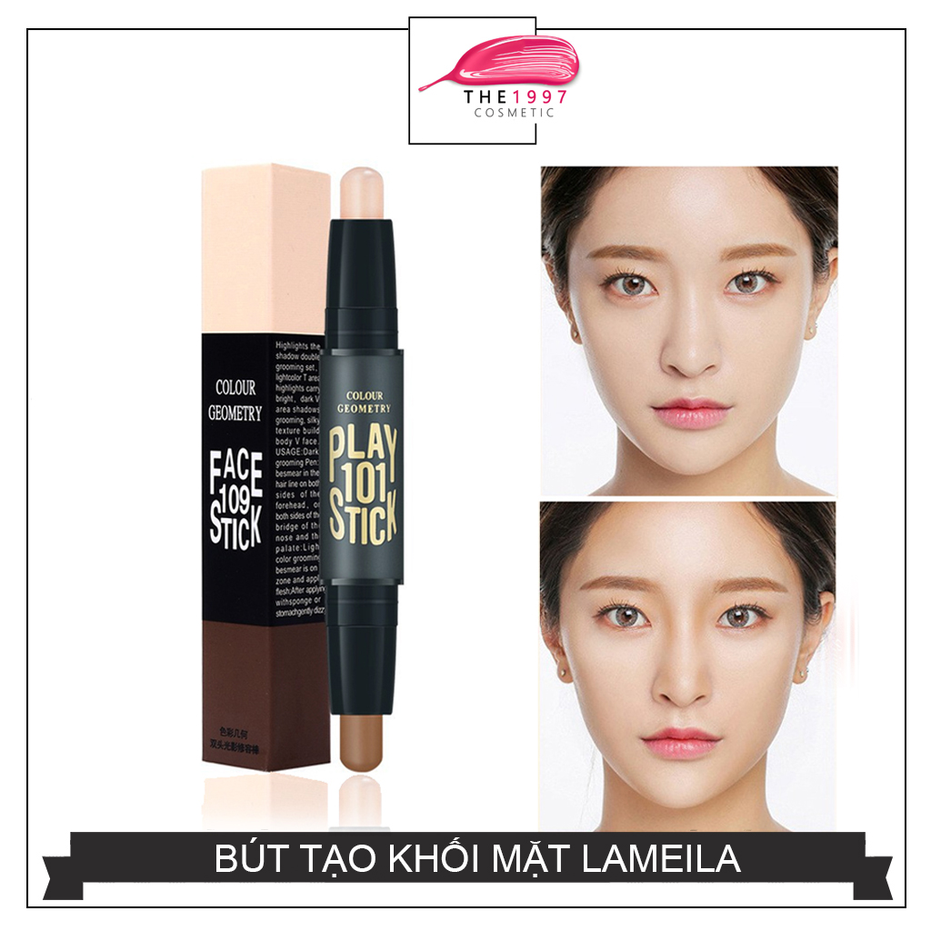 Bút tạo khối 2 đầu highlight Lameila che khuyết điểm tạo khối mũi cao trang điểm tự nhiên makeup chuyên nghiệp nội địa Trung - The 1997