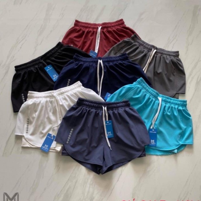Quần đùi boxer tập gym, chạy bộ, aerobic- quần đùi thể thao 2 lớp- đồ tập gym yoga erobic chạy bộ nữ