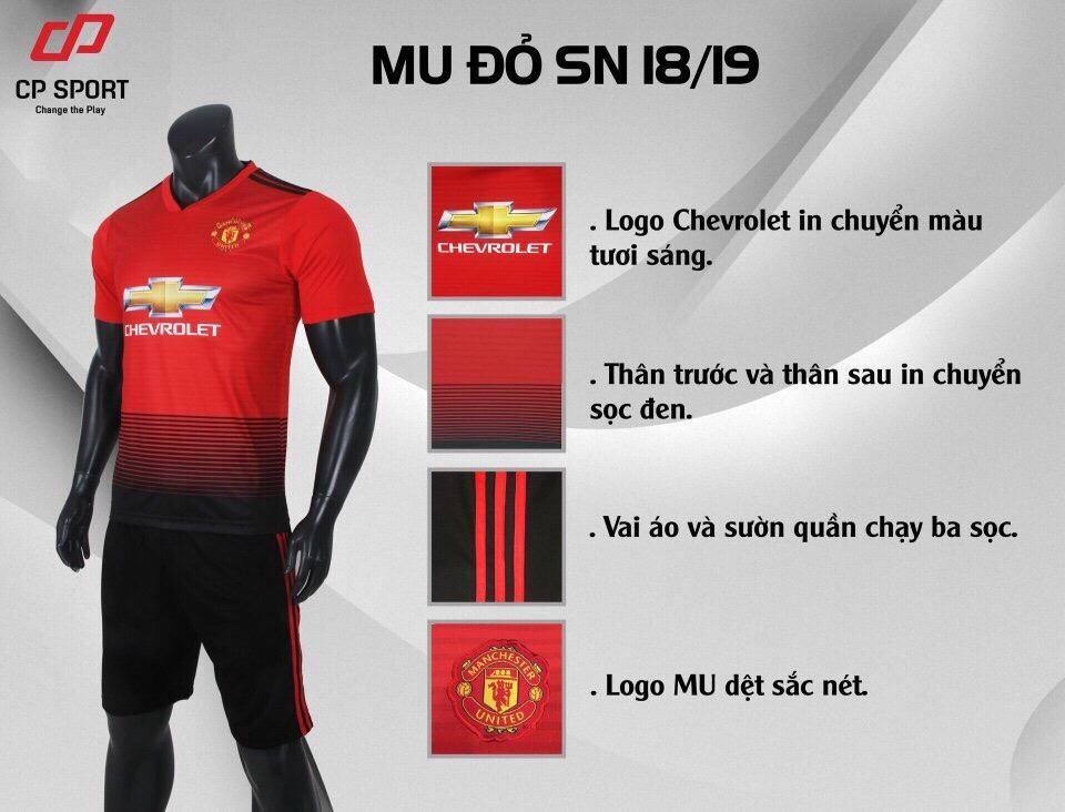 Bộ quần áo bóng đá đồ đá banh MU đỏ  mới 2019-2020 Trẻ em và người lớn