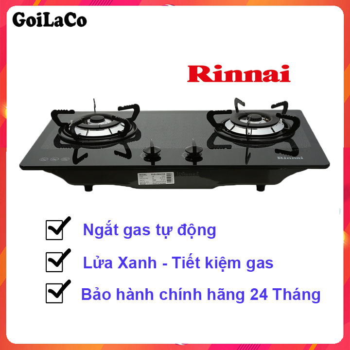 Bếp gas âm Rinnai RVB-2BGD (N) – Đánh lửa IC – Ngắt gas tự động – Tiết kiệm gas