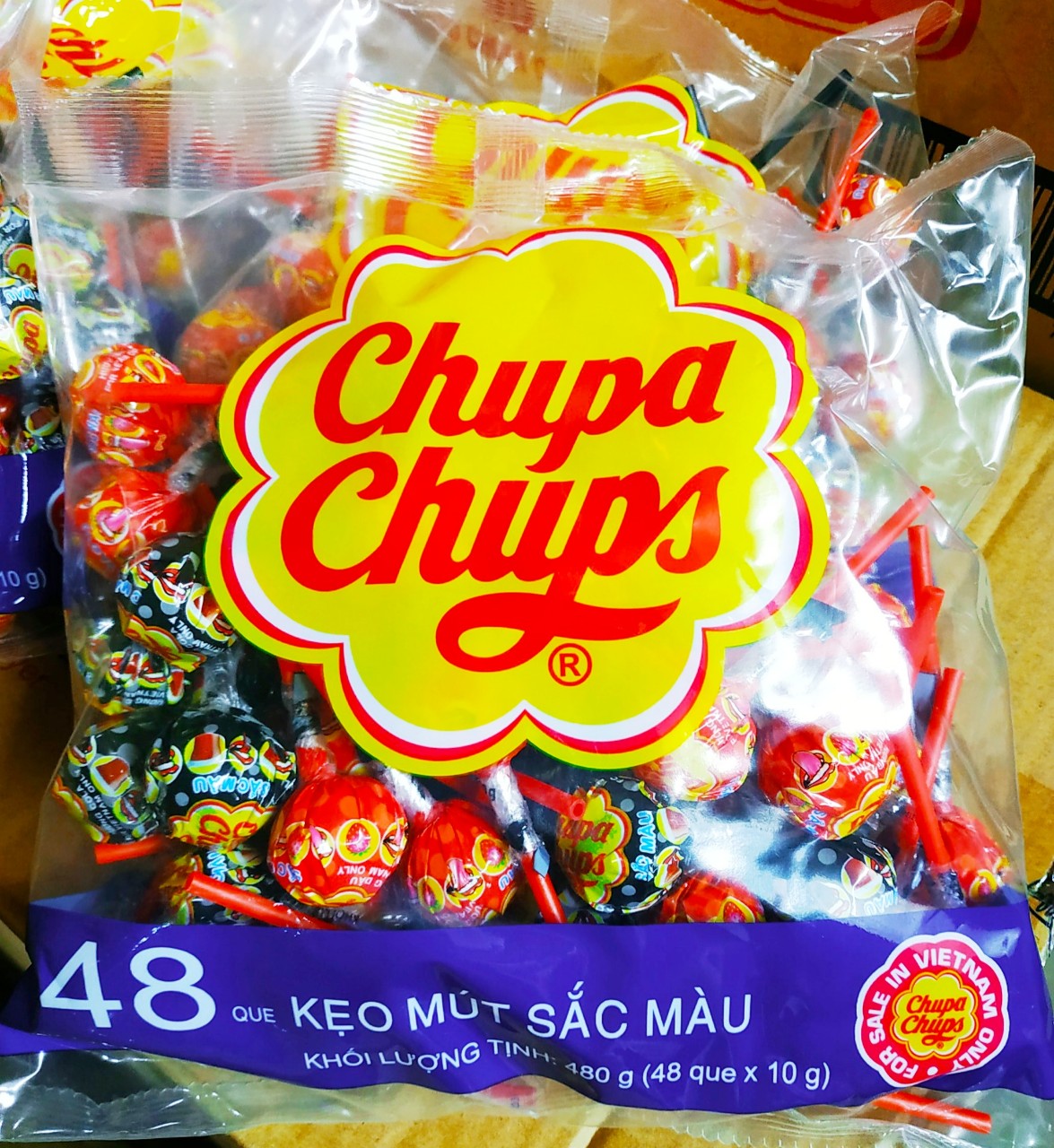 Kẹo mút Chupa Chups hương trái cây hỗn hợp gói 50 que