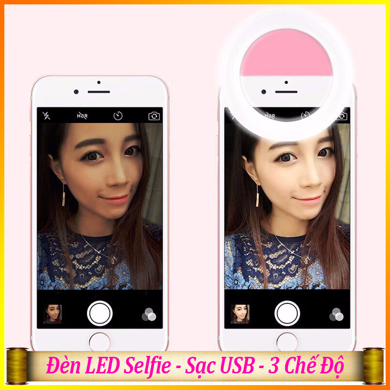 Đèn chụp ảnh tự sướng, đèn led selfie,hỗ trợ selfie ringlight 3 mức sáng, đèn led tròn kẹp điện thoại