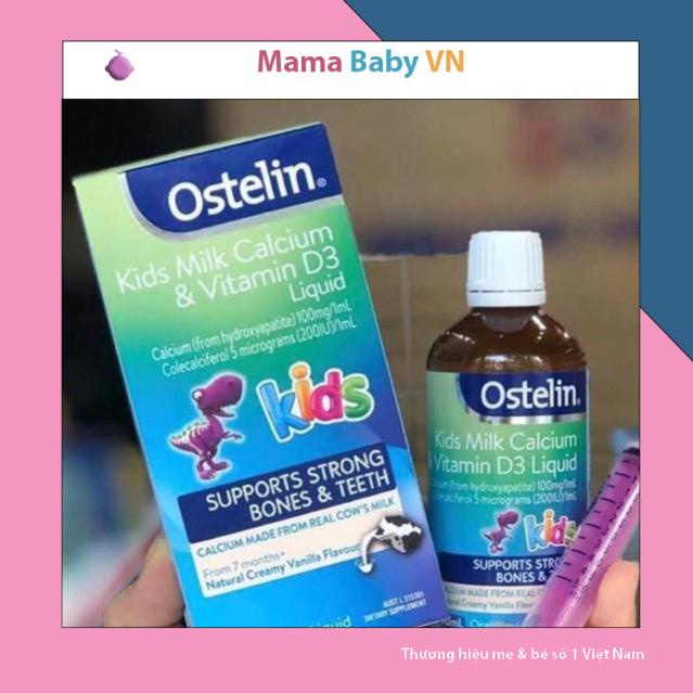 Chính Hãng hộp đựng lọ canxi sữa khủng long Ostelin thơm ngon cho bé