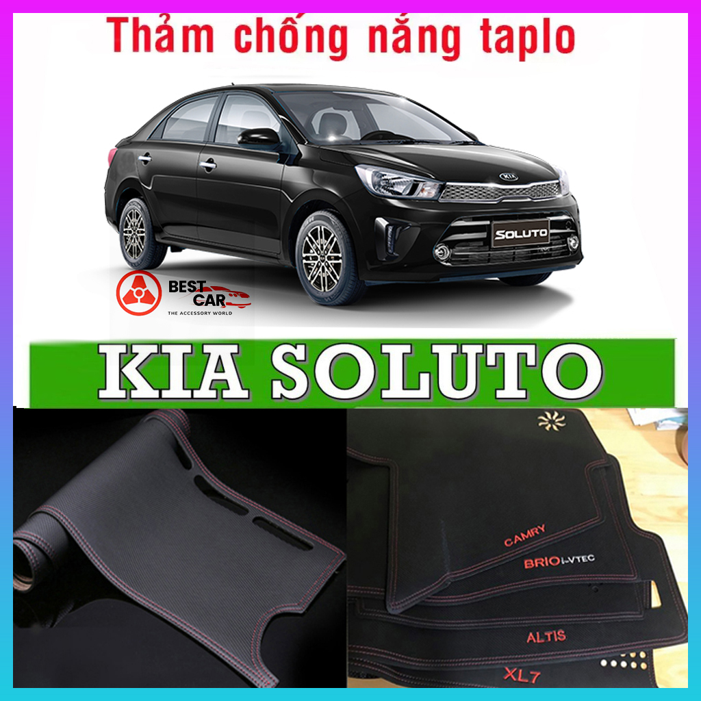 Thảm taplo kia soluto, taplo da vân cacbon