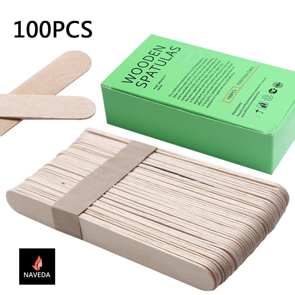 Que gỗ quết wax tẩy lông-trộn kem-hộp 100 que