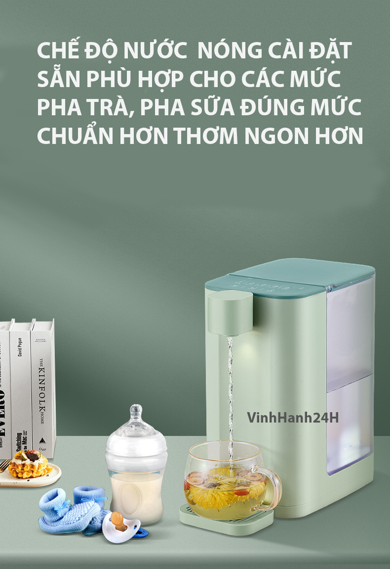 Bình đun nước nóng để bàn, máy nước nóng lạnh để bàn 5 chế độ