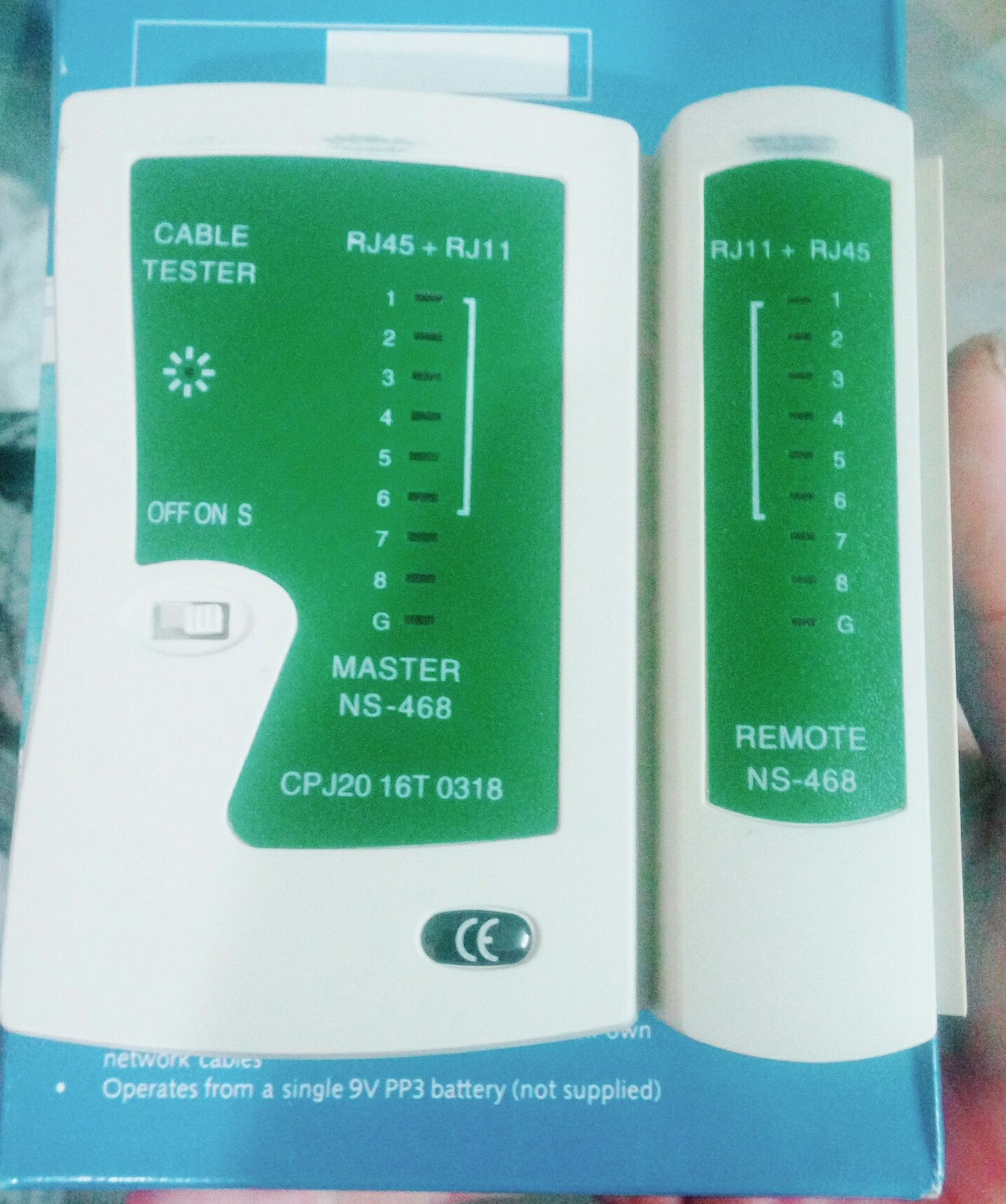 Hộp test mạng - hộp test thông dây lan - Thiết bị kiểm tra thông dây mạng tặng kèm pin