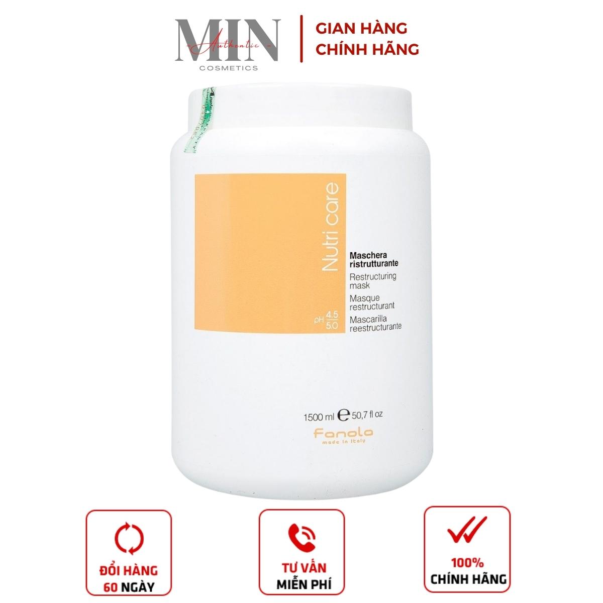 Mặt Nạ Ủ Tóc Fanola Nutricare Restructuring Mask Phục Hồi Tóc Hư Tổn 1500ml - MinAuthCosmetics