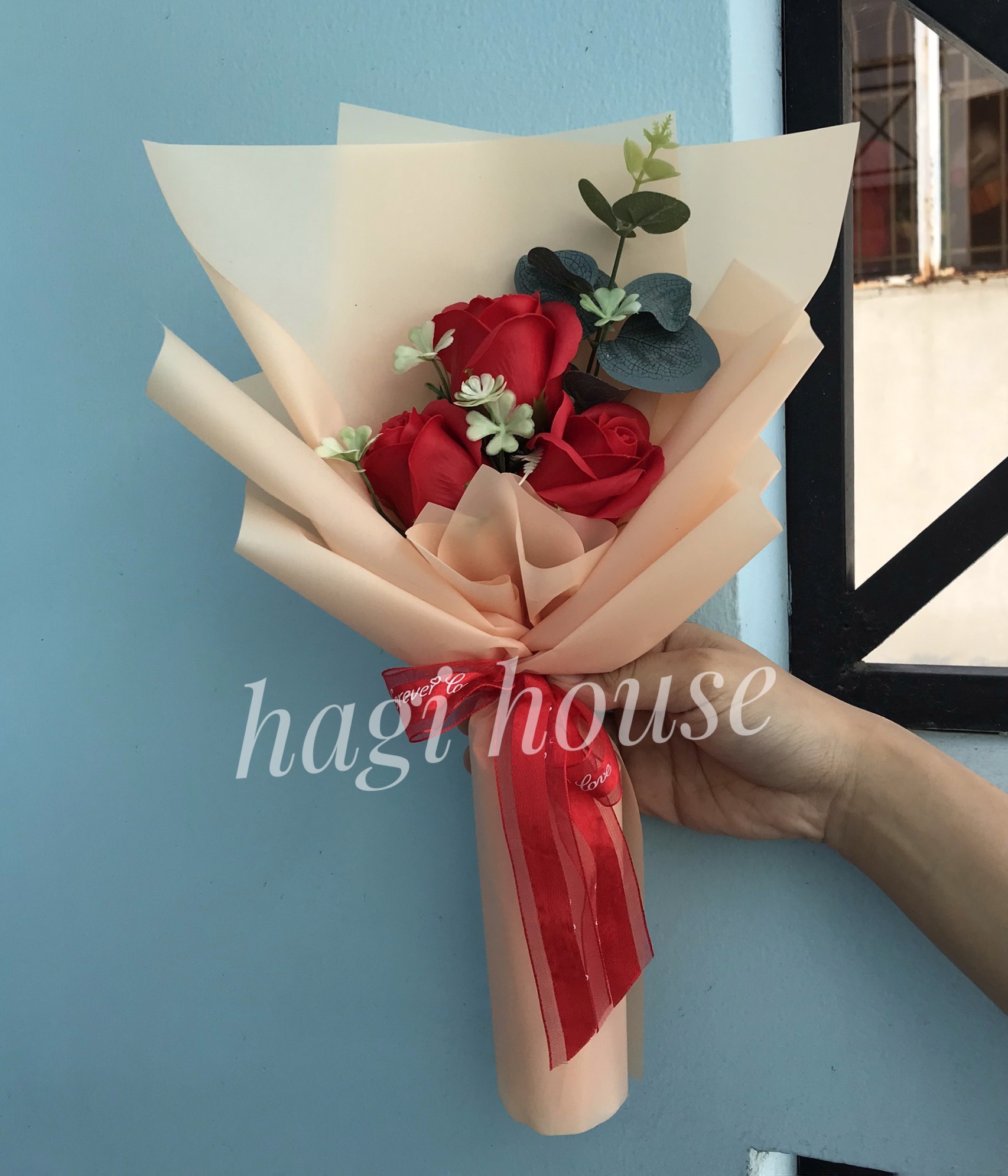 Combo 8 bó hoa sáp thơm 3 bông, hoa sáp vĩnh cữu, quà tặng khách hàng, quà tặng bạn bè