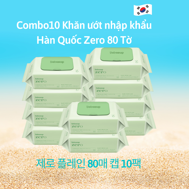 Combo 10 bebesup zero 80 sheets Korean wet wipes