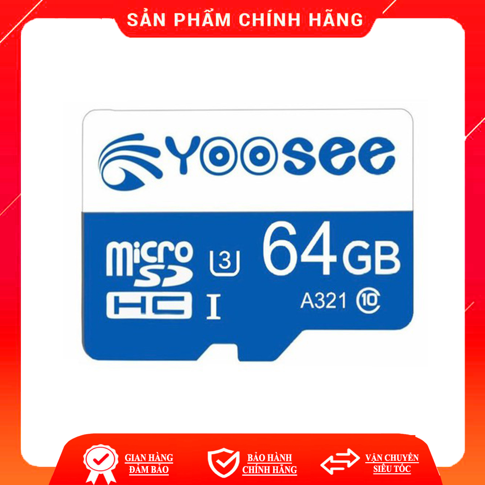 Thẻ nhớ 32Gb/ 64Gb YOOSEE U3 Class10 tốc độ cao chuyên dụng cho Camera wifi Điện thoại Hiệu suất cao tốc độ đọc nhanh