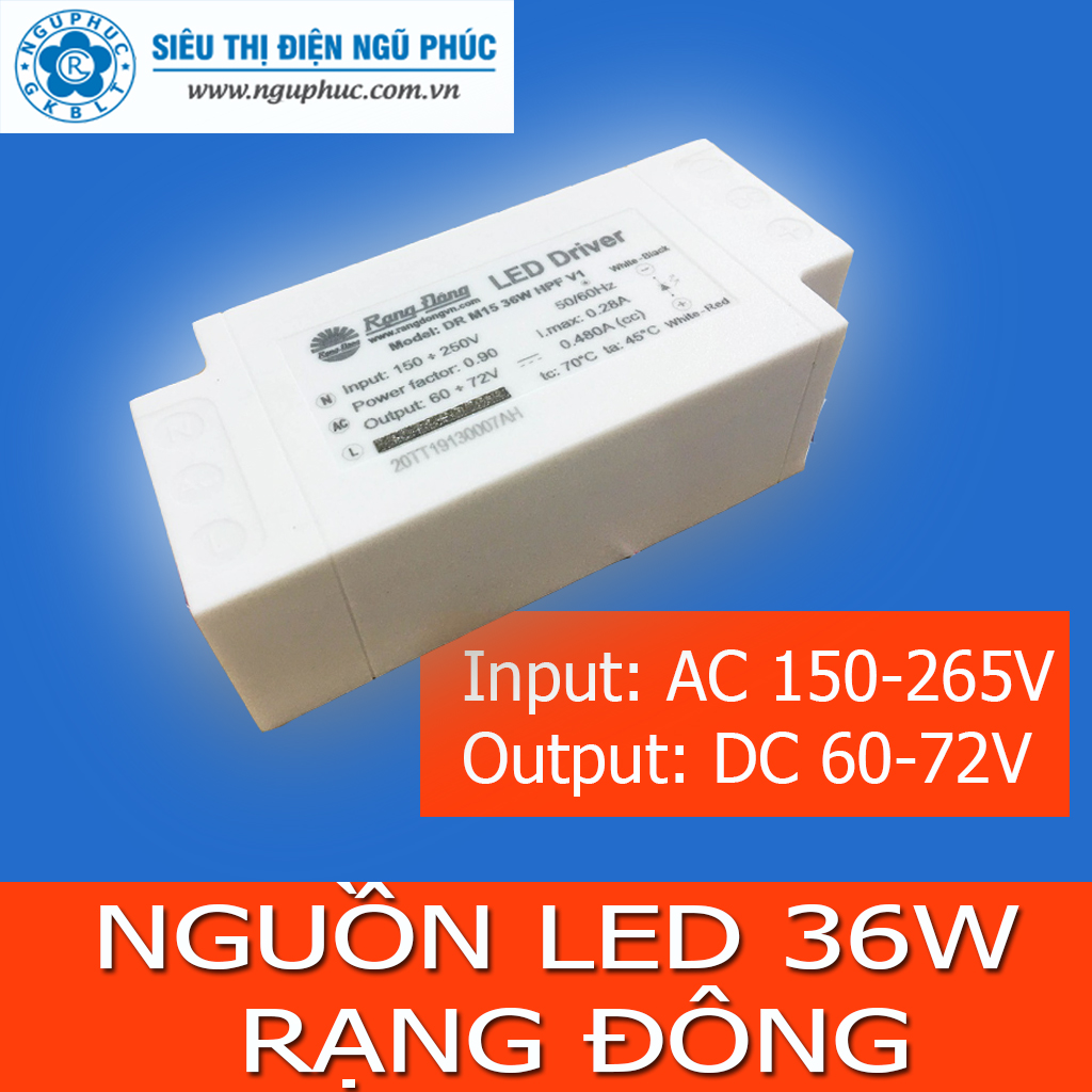Nguồn đèn led driver 36w - chính hãng rạng đông