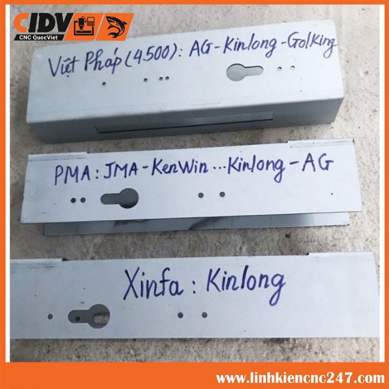 Dưỡng khoét khoá hệ 55, xingfa, việt pháp 4500, pma,... lấy dấu khoét khóa chính xác cho cửa nhôm