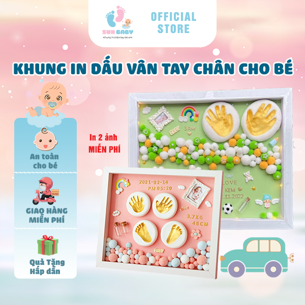 Bộ In Dấu Vân Tay Chân Cho Bé Sunbaby -  Lưu Giữ Khoảnh Khắc Bé Yêu, An Toàn Cho Bé