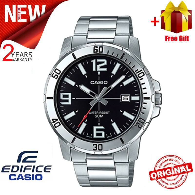 Đồng hồ nam thời trang Quartz Đồng hồ nam không thấm nước Đai đen MTP-VD01 HOT ●11/5™