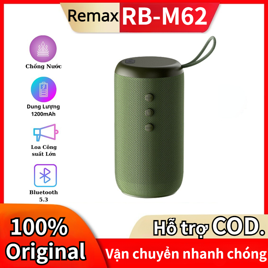 Remax RB-M62 Bluetooth 5.3 Loa không dây Ngoài trời không thấm nước portable bluetooth loa