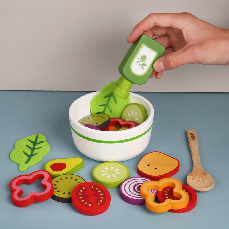 Salad hoa quả trộn- Bộ đồ chơi nấu ăn bằng gỗ- Morther garden