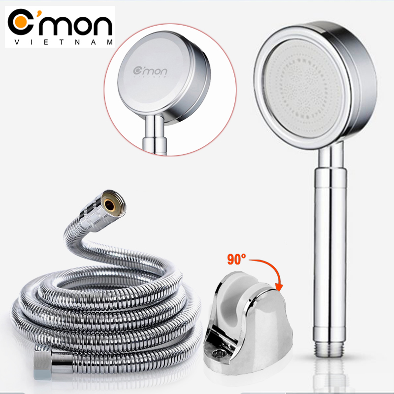 Tay sen siêu tăng áp 400% c'mon ts-01 tặng dây sen inox dài 1.5m & cài sen xoay 90