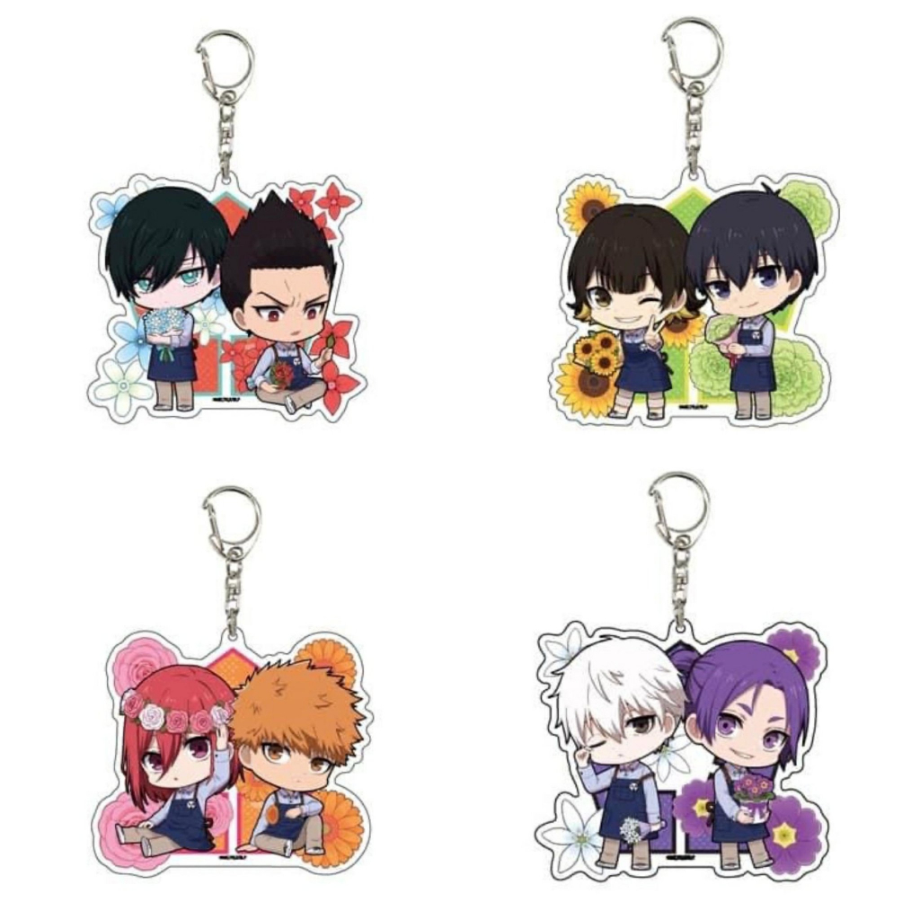 Móc khóa in hình BLUE LOCK Tiền đạo số 1 ver HOA ĐÔI anime chibi Mica