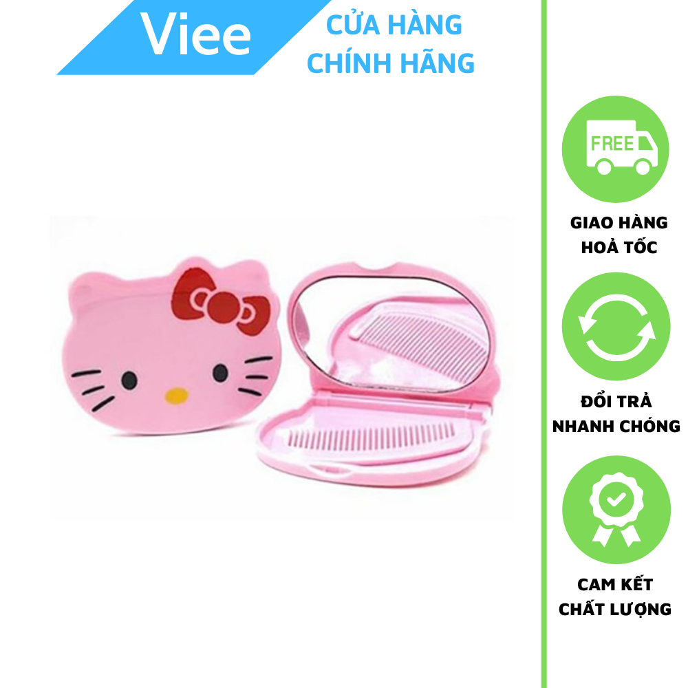 Gương bỏ túi mini kèm lược Hello Kitty
