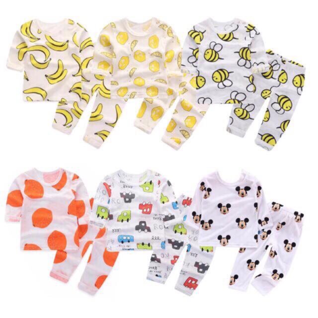Xả kho - Bộ cotton trắng nhiều hình cho bé trai/ bé gái