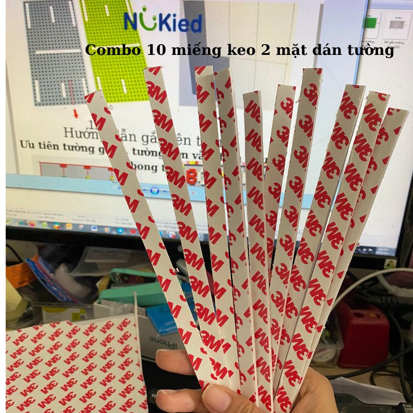 Combo 10 miếng dán keo 2 mặt 3m siêu dính dán tường, đế base le.go_nukiedvn