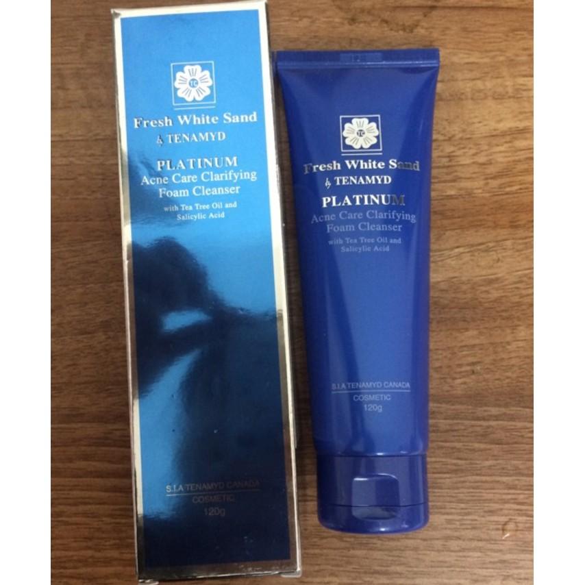 SỮA RỬA MẶT DÀNH CHO DA MỤN.  FRESH WHITE SAND TENAMYD PLATIUM ACNE CARE CLARIFYING FOAM CLEANSER 120G.