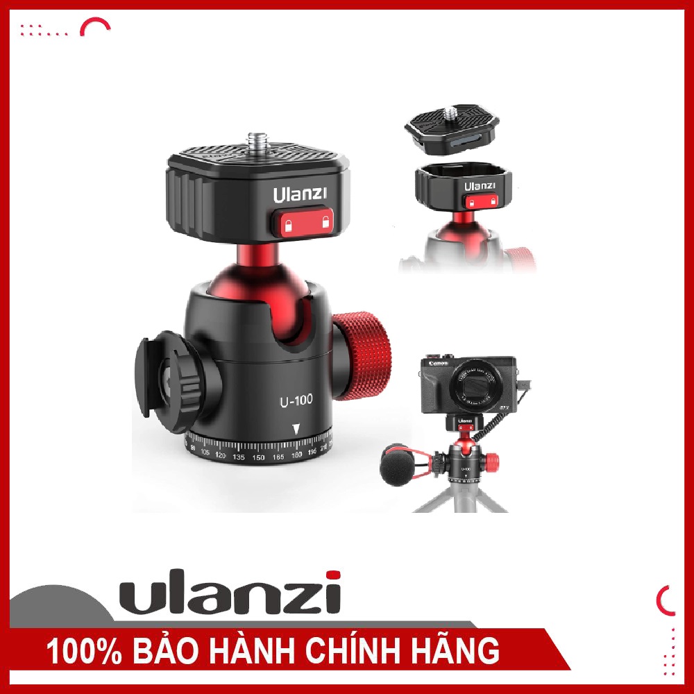 Đầu chân Tripod xoay 360° dành cho Điện thoại và Máy ảnh - Ulanzi U100